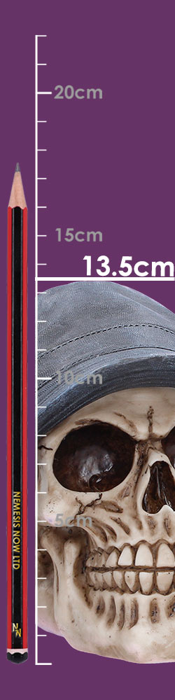 Nemesis Now Mad For It Bucket Hat Skull figurine, detailed collectible with a 13.5cm hat, showcasing gothic-inspired design.