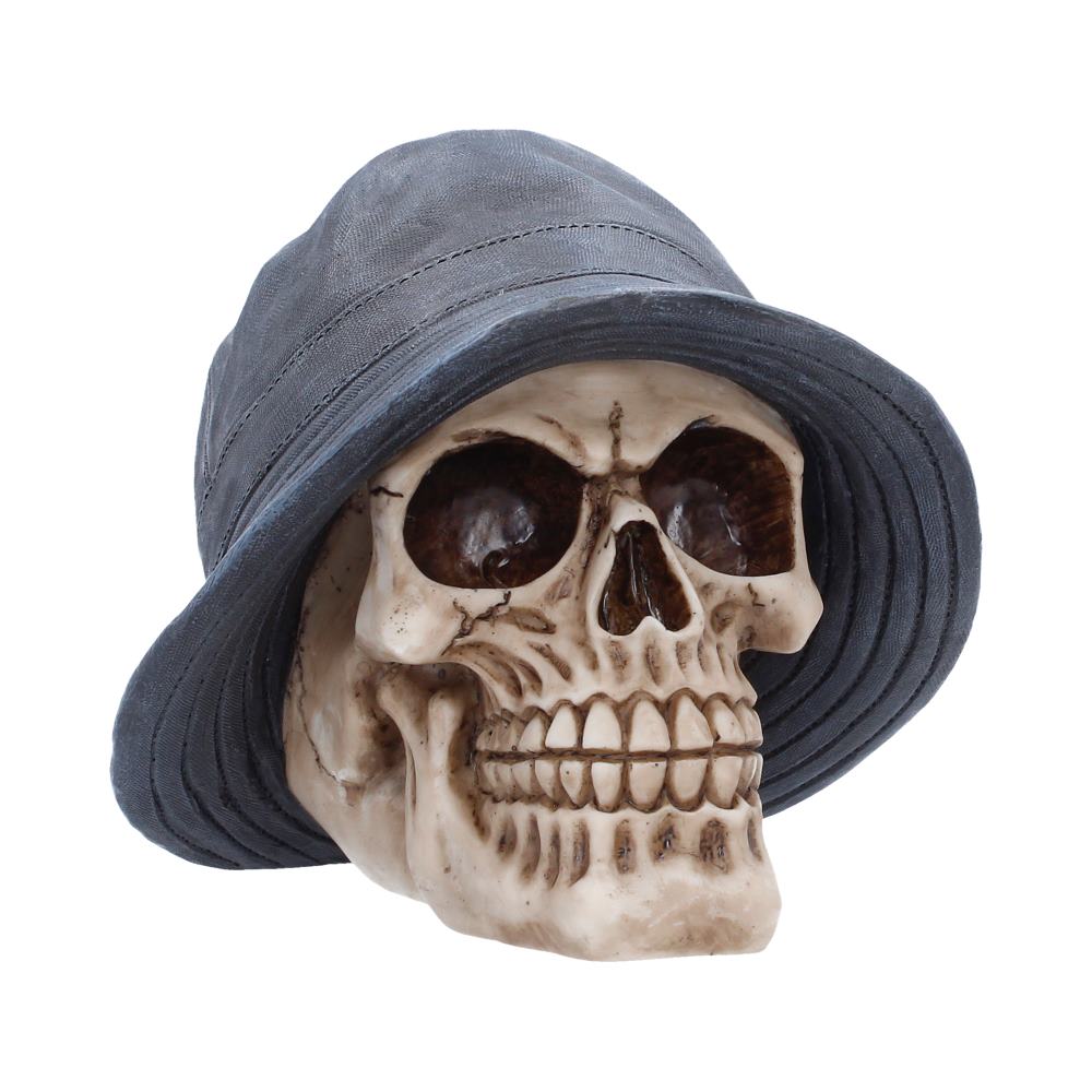 Nemesis Now Mad For It Bucket Hat Skull figurine, detailed skull design with a 13.5cm hat, collectible gothic statue.