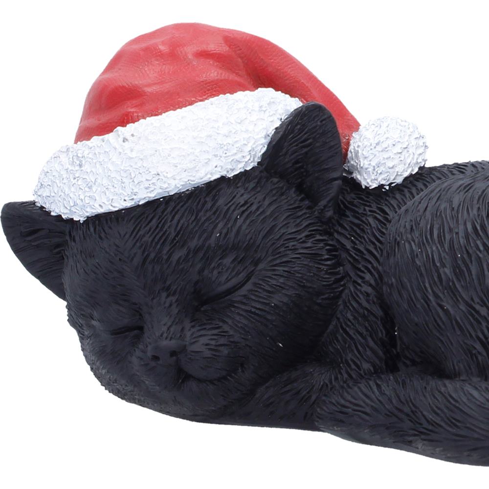 Nemesis Now Merry Whiskers figurine, 9.5cm tall, detailed ceramic cat sculpture with festive design, perfect for holiday decor.