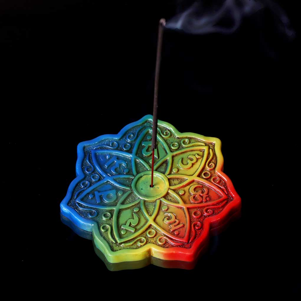 Rainbow Meditation Incense Burner 12cm