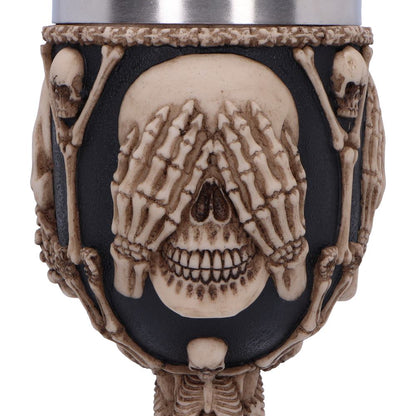 Three Wise Skeleton Goblet 20cm