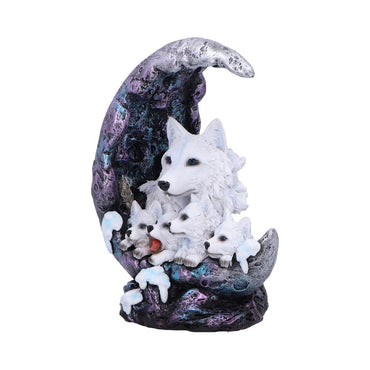 Winter Moon Wolf Ornament with LED 20cm