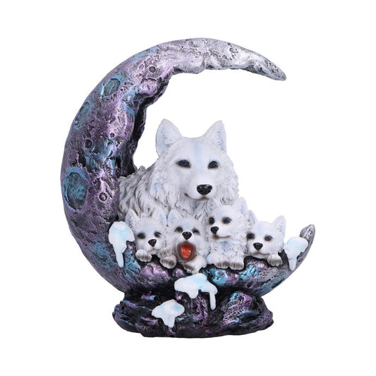 Winter Moon Wolf Ornament with LED 20cm