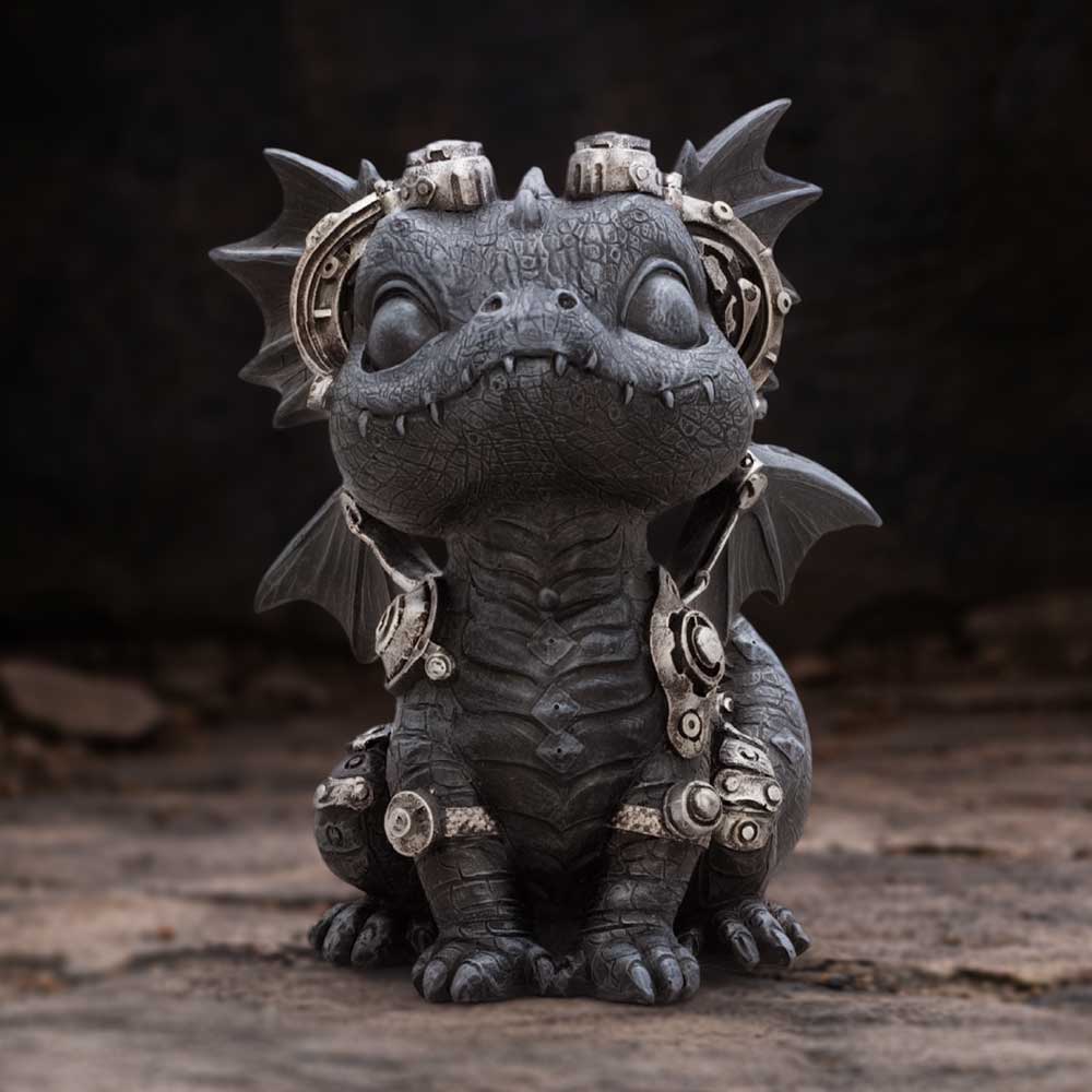 Black Coglet figurine by Nemesis Now, 17.7cm tall, detailed fantasy creature sculpture on a neutral background.