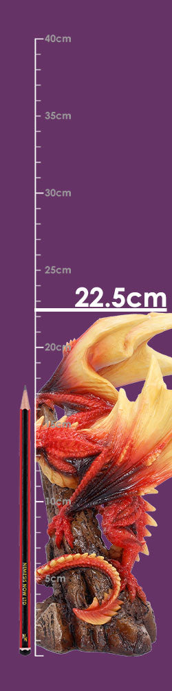 Nemesis Now Vermilion Inferno 22.5cm figurine with fiery red and orange details, detailed sculpture of a mythical creature.