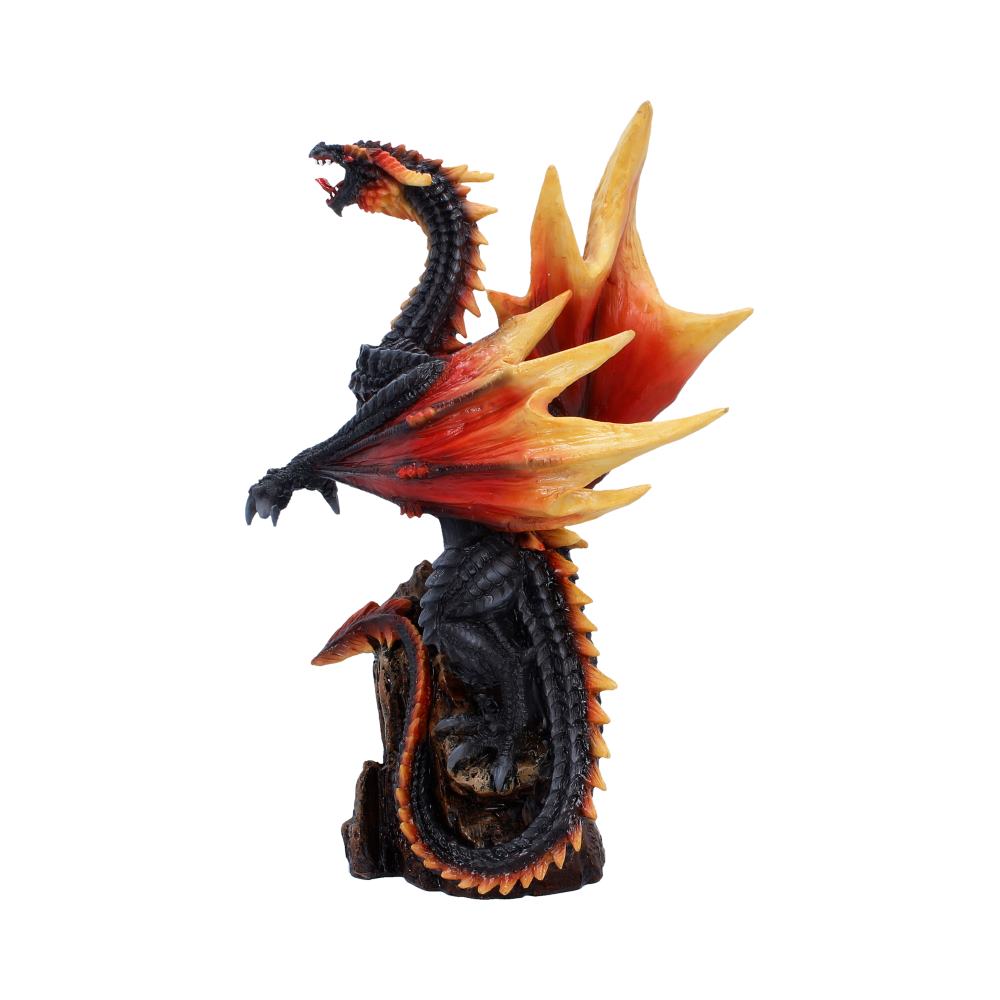 Nemesis Now Obsidian Inferno figurine, 23.7cm tall, detailed black and fiery-colored fantasy sculpture with intricate design.