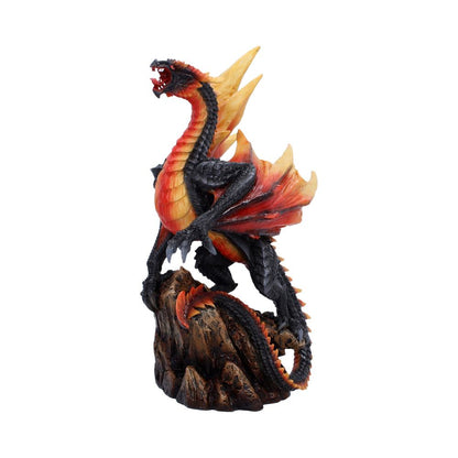 Nemesis Now Obsidian Inferno figurine displayed, detailed dark-colored fantasy sculpture measuring 23.7cm.