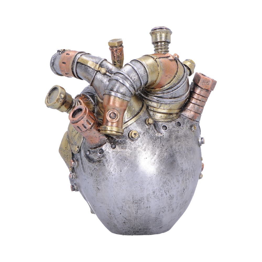 Silver Cardiac Cranium figurine by Nemesis Now, 17.5cm tall, featuring detailed skull design with heart-shaped motifs.