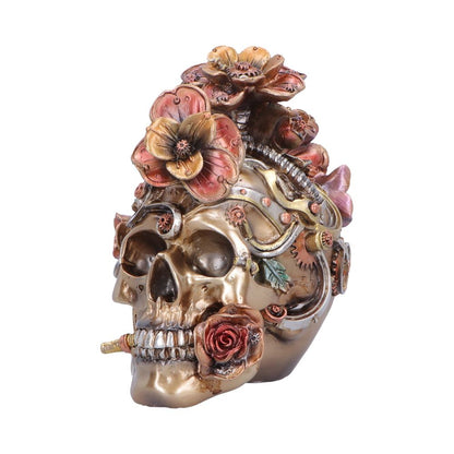 Bronze Clockwork Bloom figurine by Nemesis Now featuring intricate clockwork and floral details, 16cm tall.