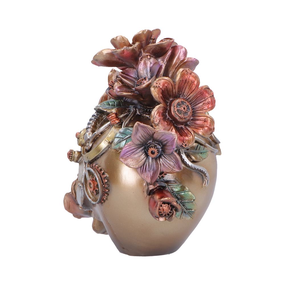 Bronze Clockwork Bloom figurine by Nemesis Now, 16cm tall, detailed steampunk-inspired floral sculpture with intricate mechanical design.