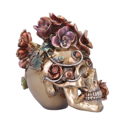 Bronze Clockwork Bloom figurine by Nemesis Now, 16cm tall, featuring intricate clockwork and floral design in a detailed sculpture.