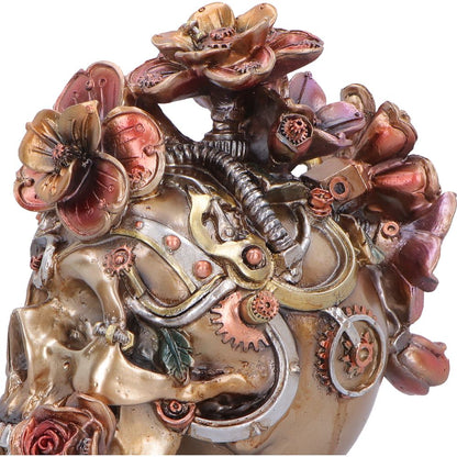 Bronze Clockwork Bloom figurine by Nemesis Now, 16cm tall, detailed steampunk-inspired flower design with intricate mechanical elements.