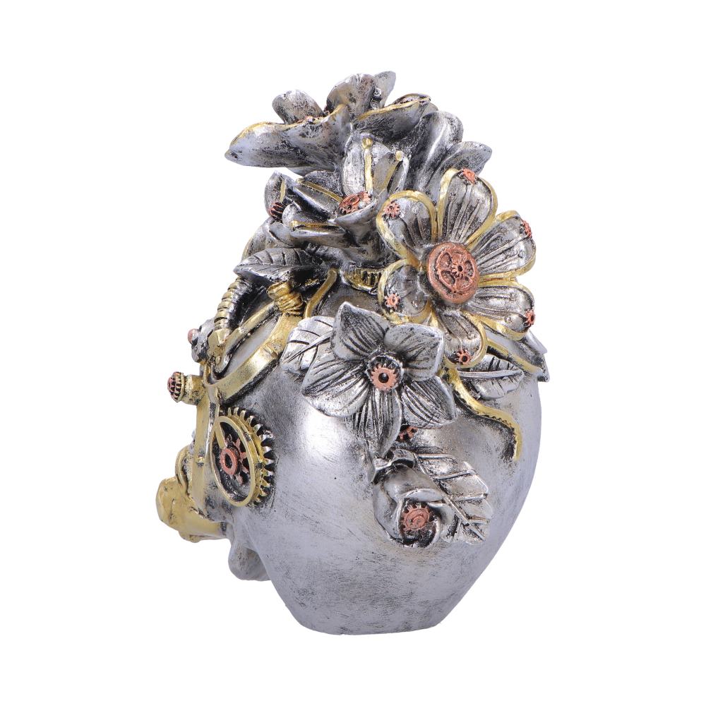 Silver Clockwork Bloom figurine by Nemesis Now, 16cm tall, featuring intricate clockwork flower details in a metallic silver finish.