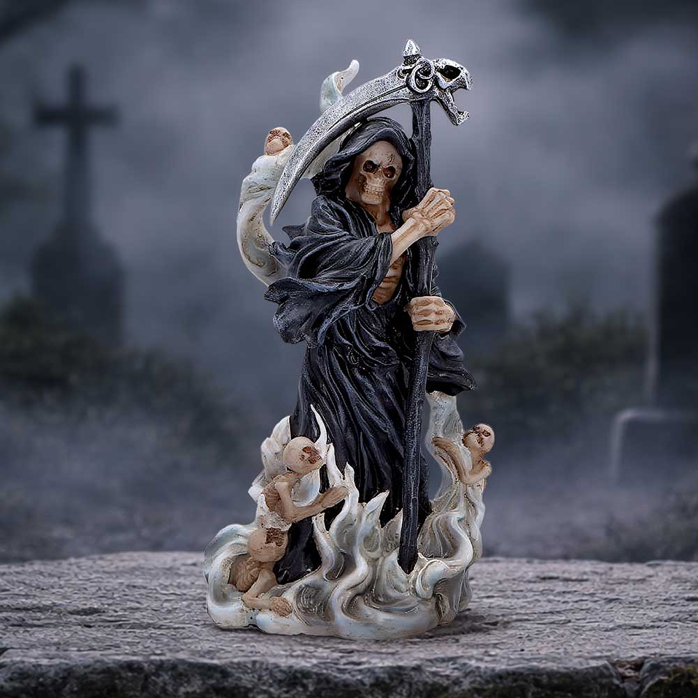 Soul Harvest 20.1cm figurine by Nemesis Now featuring a detailed, dark-themed fantasy character with intricate design details.