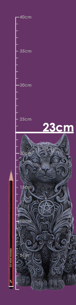 Black Hexbound Familiar figurine by Nemesis Now, 23cm, detailed black ceramic or resin magical creature sculpture.