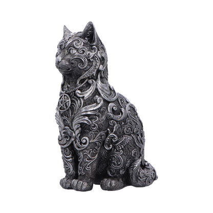 Silver Hexbound Familiar figurine by Nemesis Now, 23cm tall, detailed mythical creature sculpture on a dark base.