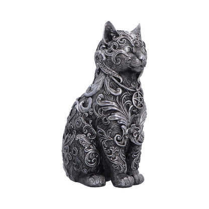 Silver Hexbound Familiar figurine by Nemesis Now, 23cm tall, detailed fantasy creature sculpture with intricate design.