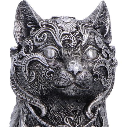 Silver Hexbound Familiar figurine by Nemesis Now, 23cm tall, detailed fantasy creature sculpture with intricate design.
