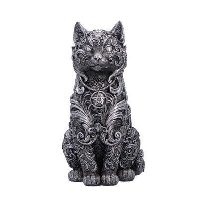 Silver Hexbound Familiar figurine by Nemesis Now, 23cm tall, detailed fantasy creature sculpture with intricate design.
