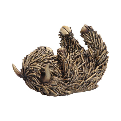 Gold Highland Cow Guzzler figurine by Nemesis Now, 17.8cm tall, detailed depiction of a golden Highland cow sculpture.