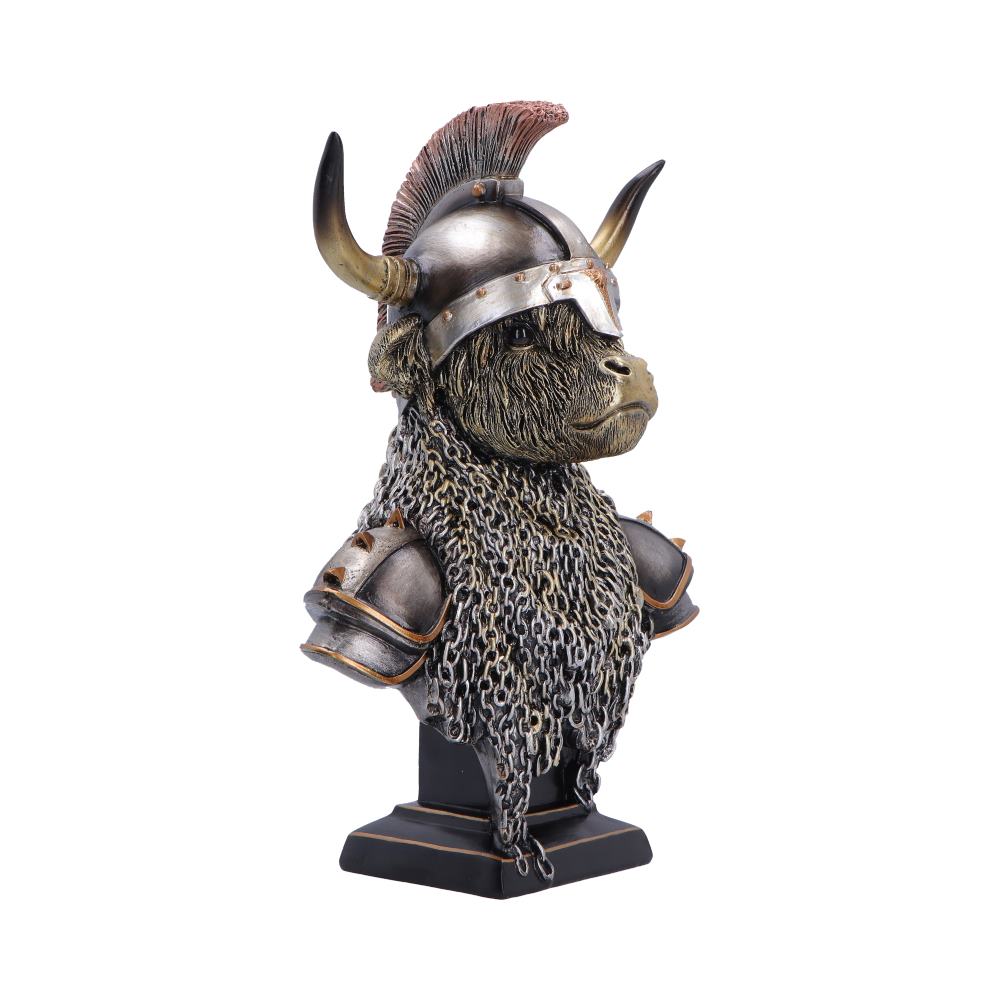 Nemesis Now Highland Guard figurine, 26.7cm tall, detailed fantasy warrior sculpture with intricate armor and weaponry.
