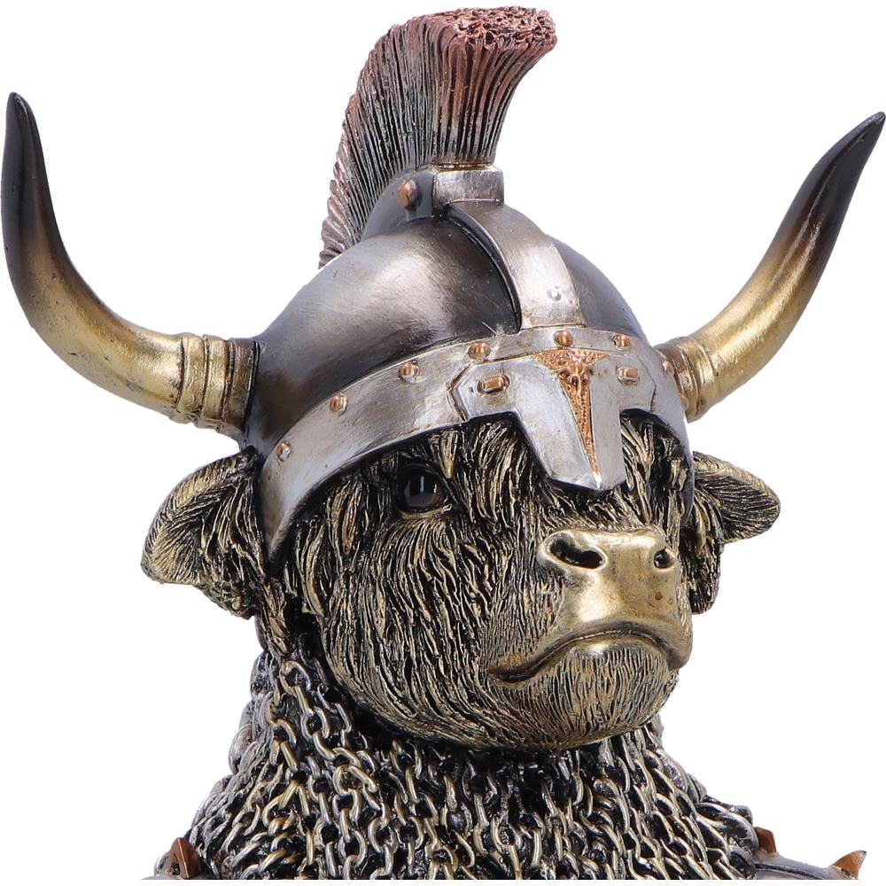 Nemesis Now Highland Guard figurine, 26.7cm tall, detailed warrior sculpture with traditional armor and weapon in a dynamic pose.