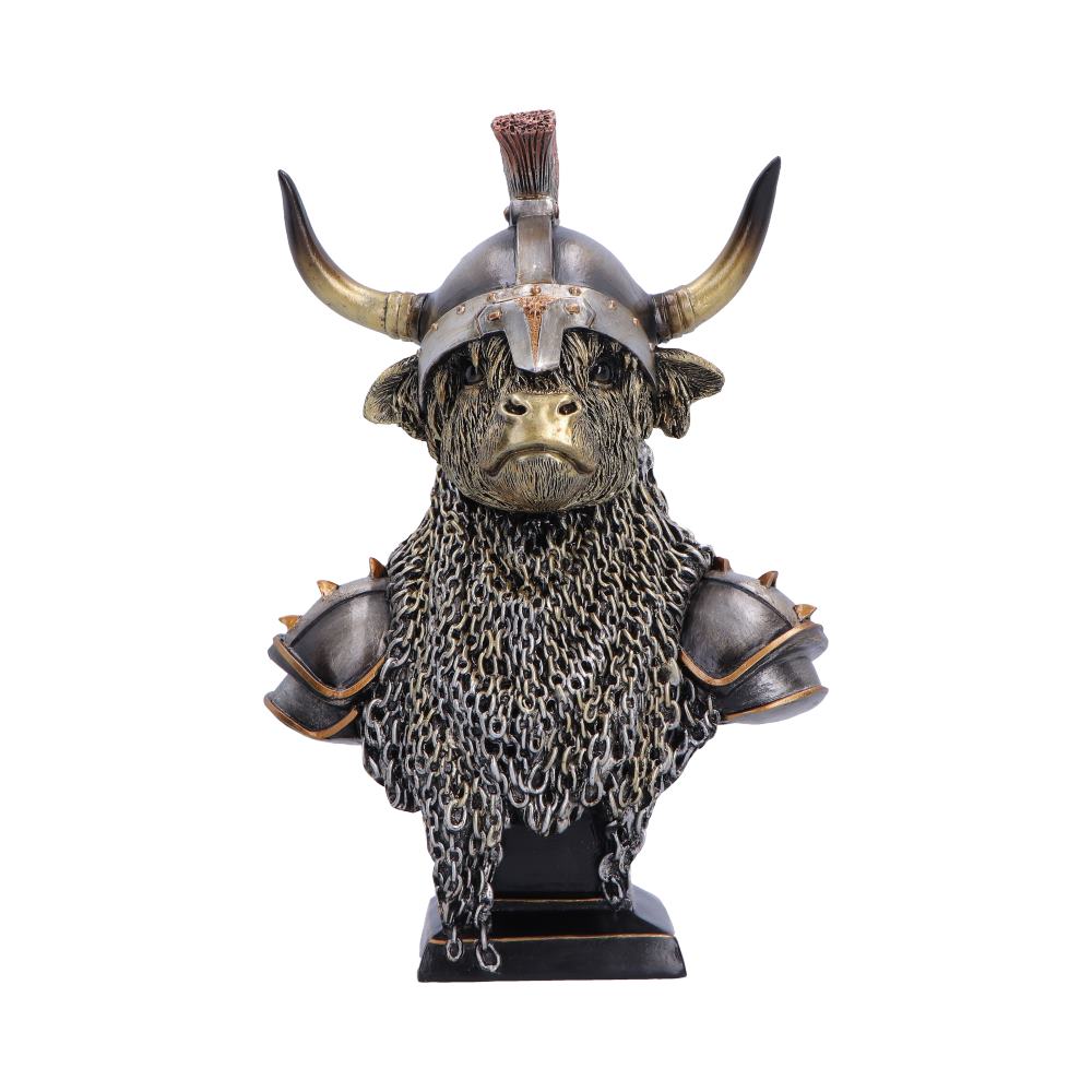Nemesis Now Highland Guard figurine, 26.7cm tall, detailed fantasy warrior sculpture with armor and weaponry.