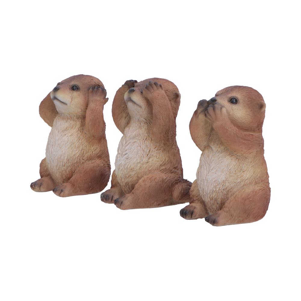 Nemesis Now Three Wise Otters figurine, 8cm tall, detailed resin sculpture of three otters sitting together.