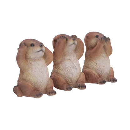 Nemesis Now Three Wise Otters figurine, 8cm tall, detailed resin sculpture of three otters sitting together.