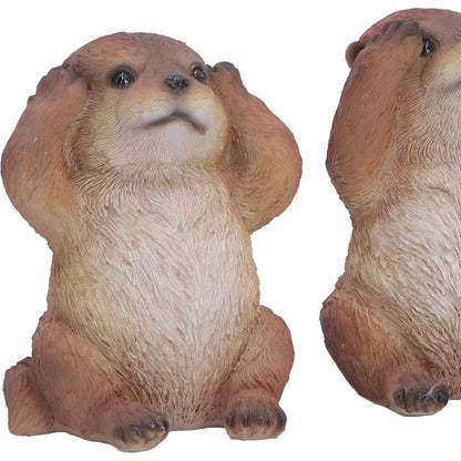 Nemesis Now Three Wise Otters figurine, 8cm tall, detailed ceramic sculpture of three otters with wise expressions.