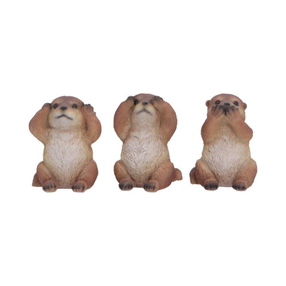Nemesis Now Three Wise Otters figurine, 8cm tall, detailed resin sculpture of three otters sitting together.