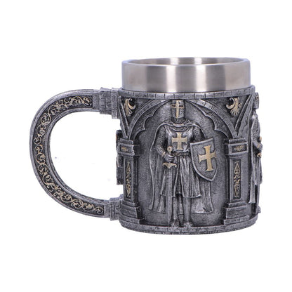 Small silver Knight in Shining Armour tankard by Nemesis Now, 11.3cm tall, featuring detailed knight design on a sturdy handle.