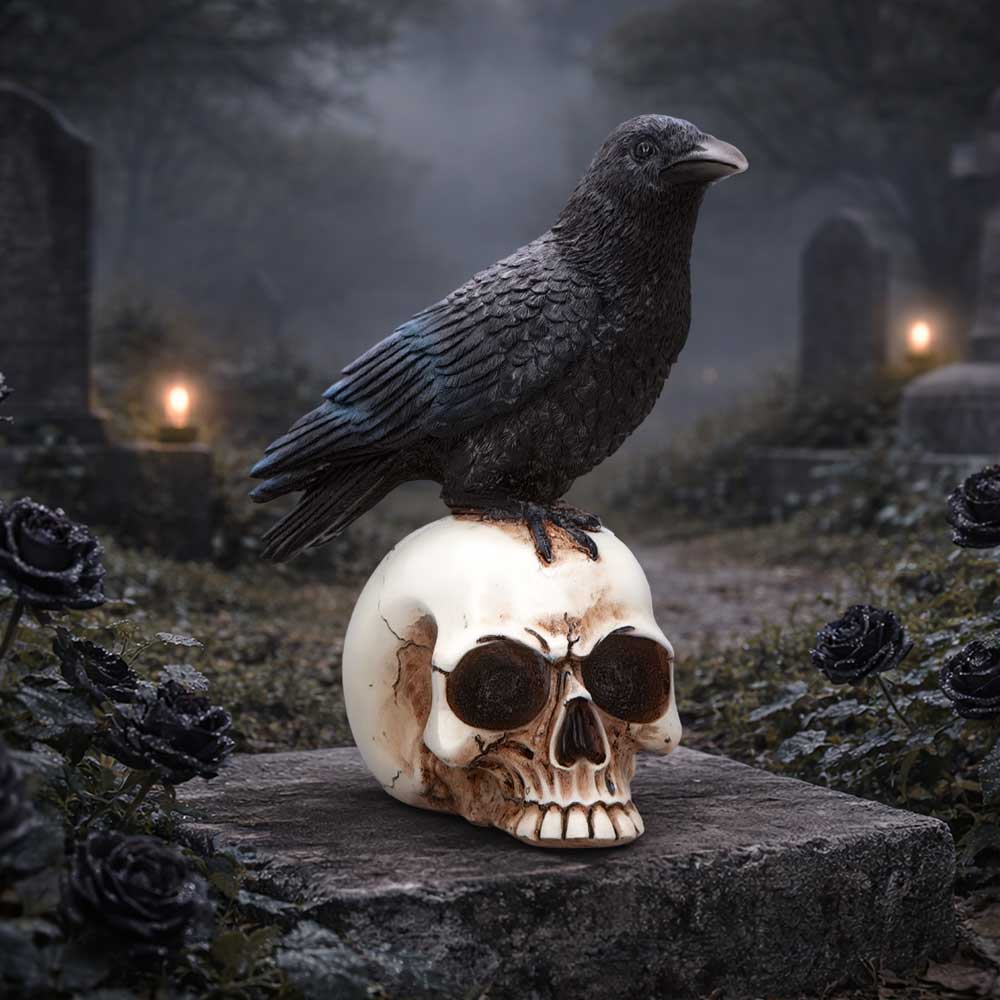 Nemesis Now Nevermore Vigil figurine, 19.5cm, detailed gothic sculpture with dark design and intricate craftsmanship.