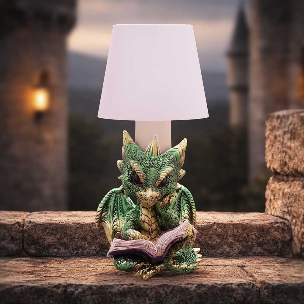 Nemesis Now Bookwyrm Lamp, 24.4cm, featuring a detailed dragon design, perfect for fantasy-themed décor or reading light.