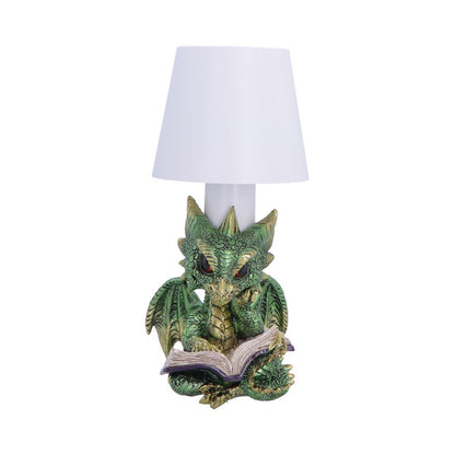 Nemesis Now Bookwyrm Lamp, 24.4cm tall, featuring a dragon-shaped lamp with intricate detailing, ideal for fantasy decor.