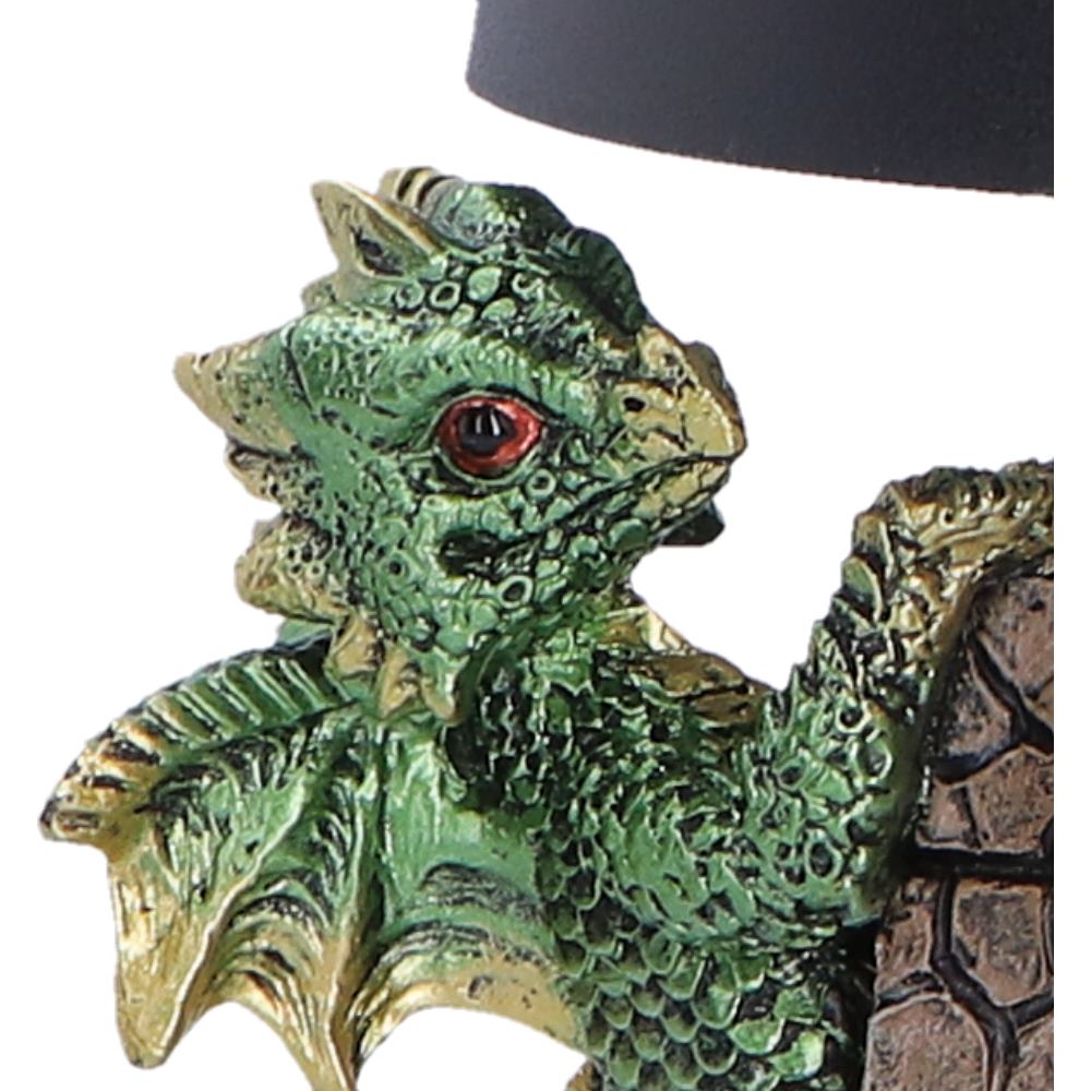 Nemesis Now Castle Keeper Lamp, 24.4cm tall, featuring a detailed medieval castle design illuminated by a soft light.