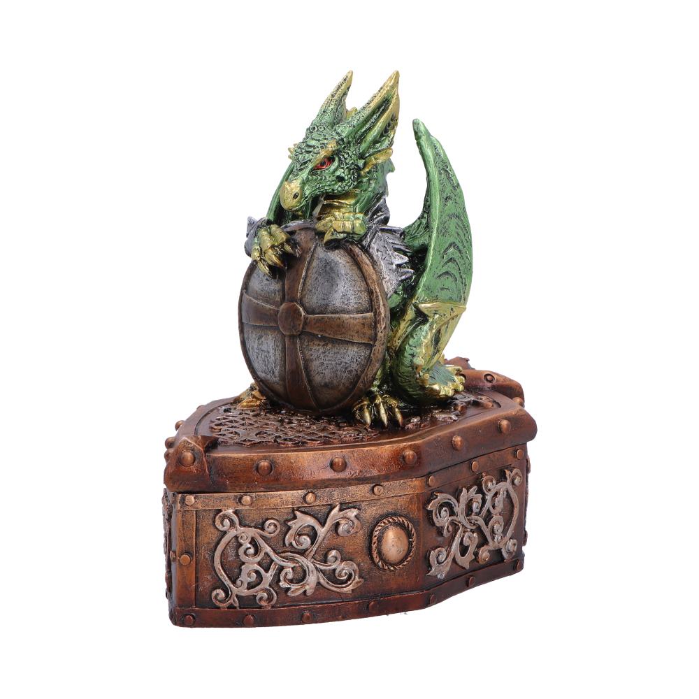 Green Nemesis Now Hoard Protector Box figurine, 13.4cm, with intricate design and detailed craftsmanship.