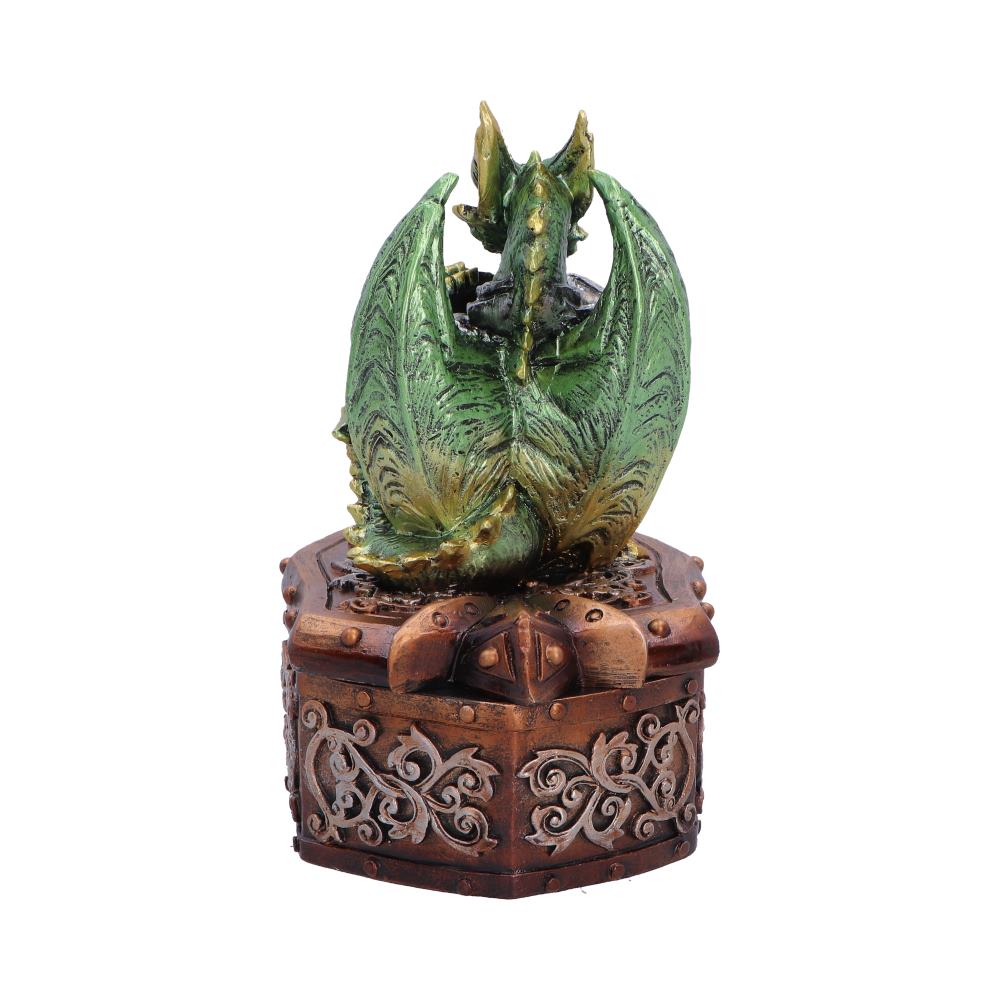 Green Nemesis Now Hoard Protector Box figurine, 13.4cm, detailed decorative collectible with intricate design.