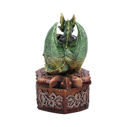Green Nemesis Now Hoard Protector Box figurine, 13.4cm, detailed decorative collectible with intricate design.