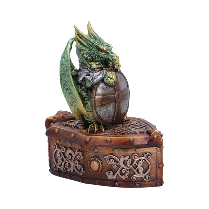 Green Nemesis Now Hoard Protector Box figurine, 13.4cm, with detailed design and ornate features, suitable for collecting or display.