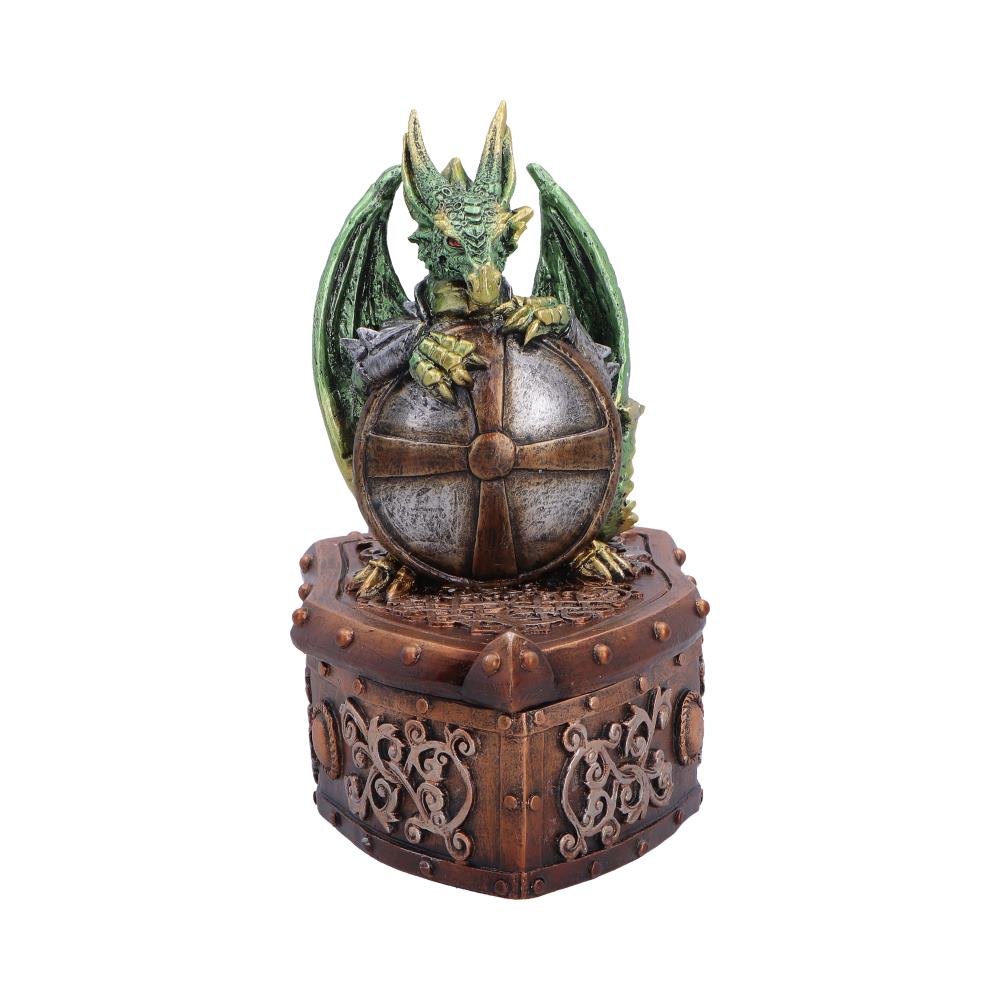 Green Nemesis Now Hoard Protector Box figurine, 13.4cm, with detailed design and decorative elements, ideal for safeguarding collectibles.