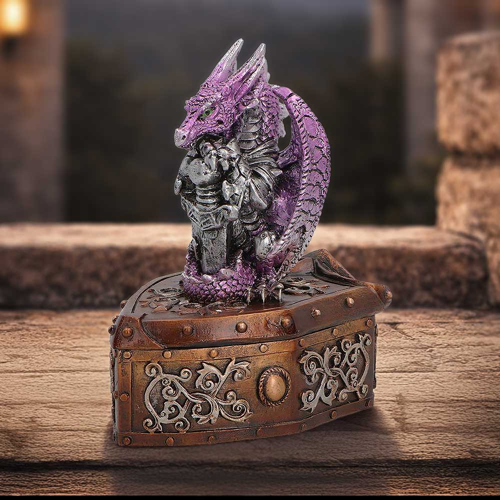 Purple Nemesis Now Hoard Protector Box, 13.8cm, with intricate design, made of sturdy material for storing valuables or collectibles.