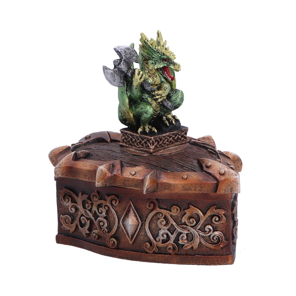 Green Hoard Defender Box by Nemesis Now, 10.5cm decorative storage container with intricate design and sturdy construction.