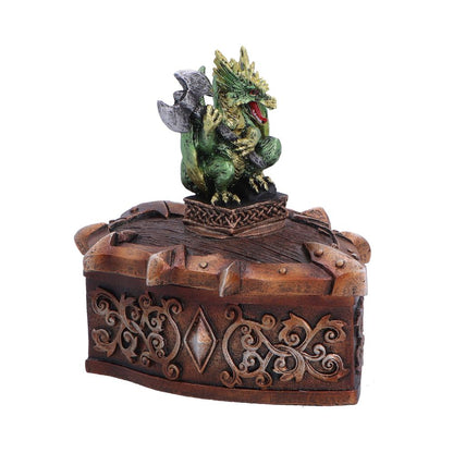 Green Hoard Defender Box by Nemesis Now, 10.5cm decorative storage container with intricate design and sturdy construction.