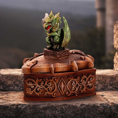 Green Nemesis Now Hoard Defender Box, 10.5cm, decorative storage box with intricate design and sturdy construction.