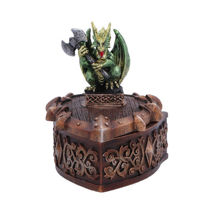 Green Hoard Defender Box by Nemesis Now, 10.5cm decorative storage or display box with intricate design.