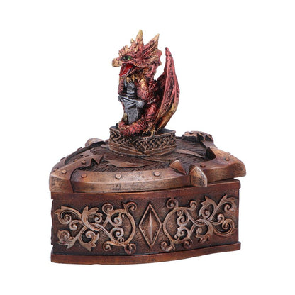 Red Hoard Defender Box by Nemesis Now, 10.5cm, featuring intricate design and sturdy craftsmanship for storage or display.