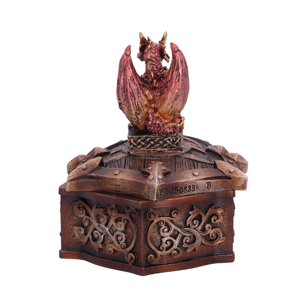 Red Hoard Defender Box by Nemesis Now, 10.5cm, displaying a decorative container with intricate details and a secure lid.
