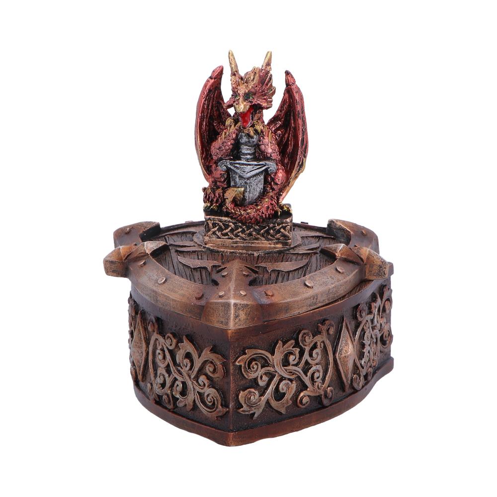 Red Hoard Defender Box by Nemesis Now, 10.5cm decorative storage or display box with intricate design.