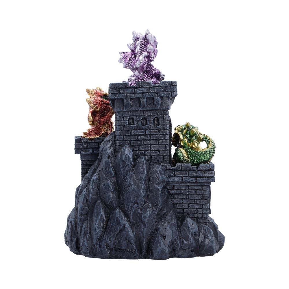 Nemesis Now Dragonlings Keep LED figurine, 18cm tall, featuring detailed dragonling design with LED lighting accents.